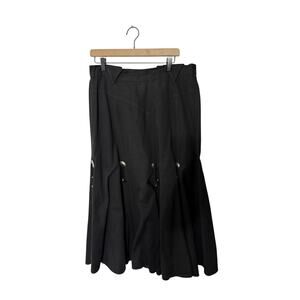Vintage Circle T Skirt 17/18 Black Flared Maxi Concho Rodeo Prairie Look